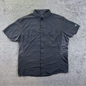Kuhl Wunderer Button Up Short Sleeve Shirt Men Size XL Charcoal Hiking Black EUC